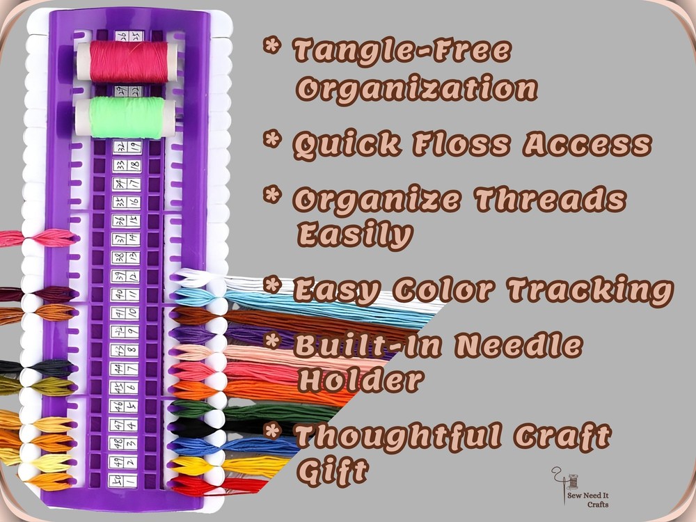Embroidery Thread Organizer 30/50 Slots with Replaceable Number Cards