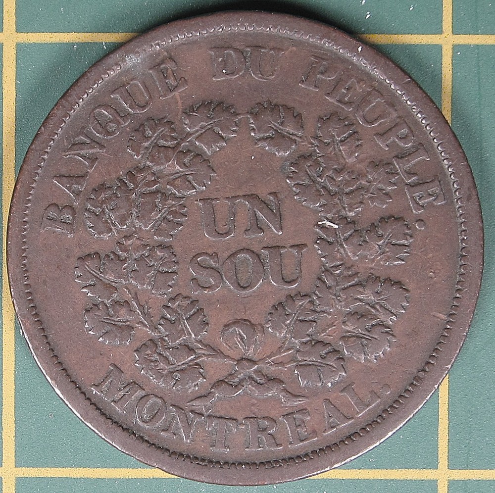 c.1838 Lower Canada Un Sou Token LC-5A3