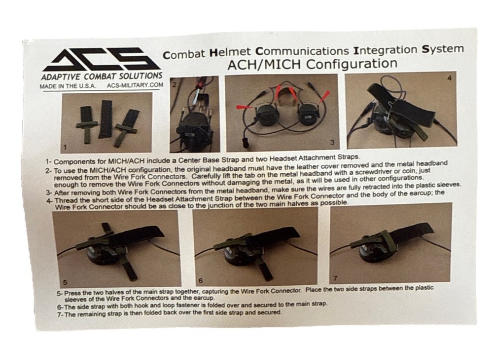 Adaptive Combat Solutions Combat Helmet Communications Integration System MICH