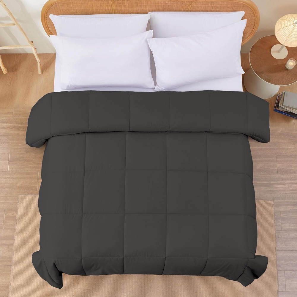 Down Alternative Reversible Comforter Dark Gray/Gray Twin