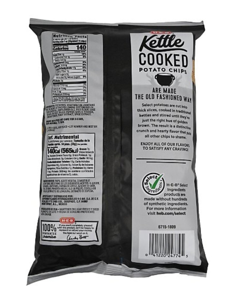 Kettle Cooked Salt & Pepper Flavored Potato Chips 8oz Bags