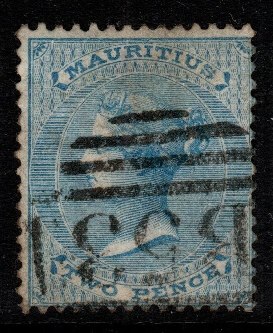 MAURITIUS SG59 1863 2d PALE BLUE USED