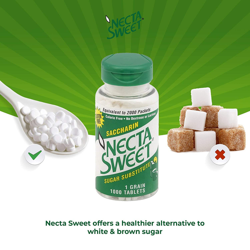 Saccharin Tablets, 1-Grain, 1000 Tablet Bottle