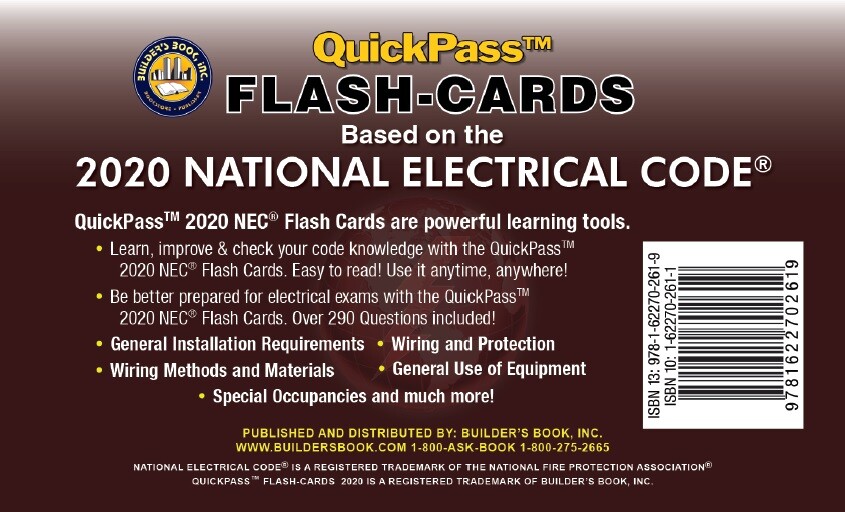 National Electrical Code QuickPass Flash-Cards Based On The 2020 NEC