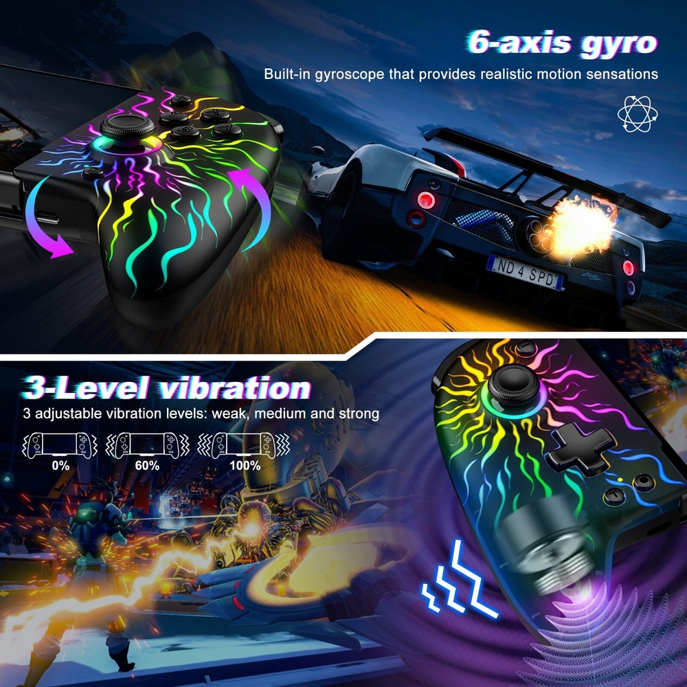 Wireless Joypad Controller,One-Piece Controller for for Nintendo Switch/OLED