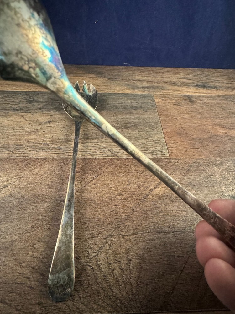 EPNS Silverplated Salad Server Set Plain Pattern Modern Design