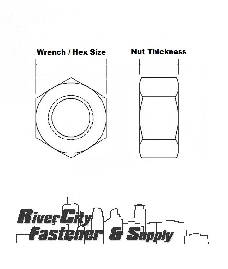 (1) 7/8-14 Grade 8 Left Hand / Reverse Thread Nut 7/8x14 Nut Fine Thread