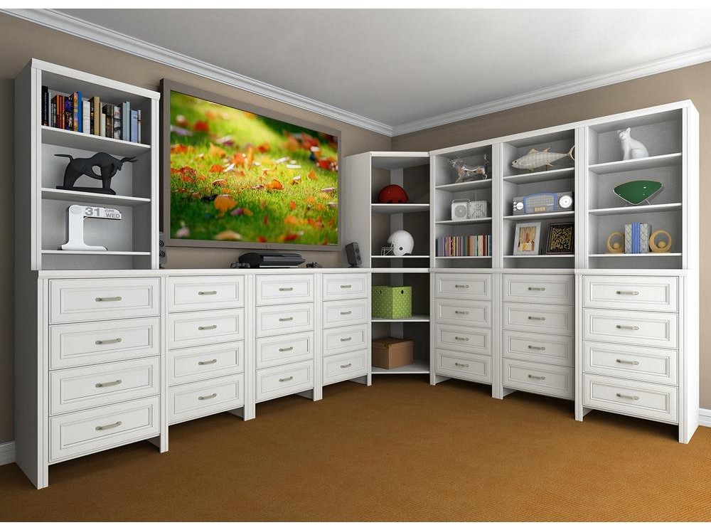 Stackable Closet Organizer 3-Shelves Storage Laminate Corner Unit White Finish
