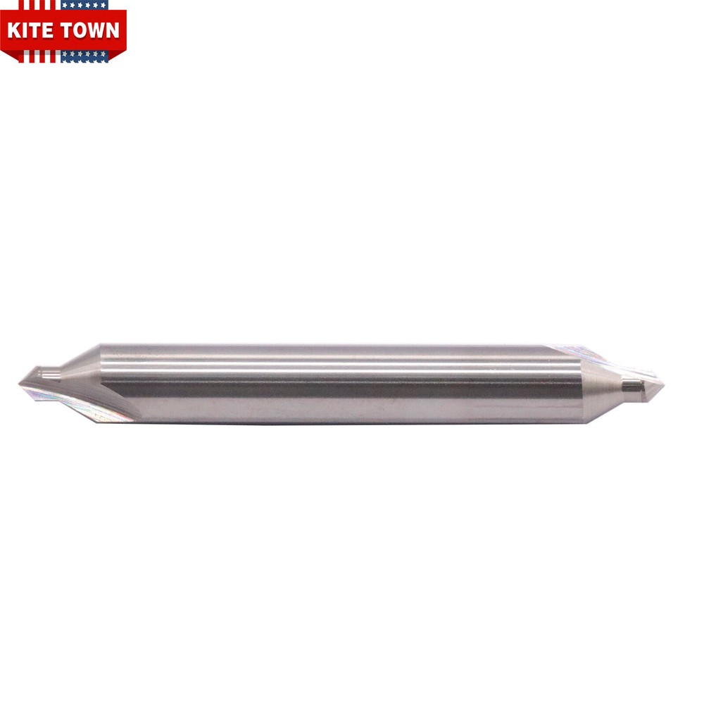 5Pcs #3 60 Degree Solid Carbide 7/64" x 1/4" x 2" Center Drills - Double End