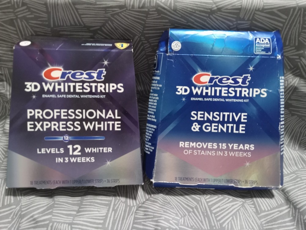 Crest 3D Whitestrips Sensitive & Professional White. Read Description,Qty Differ