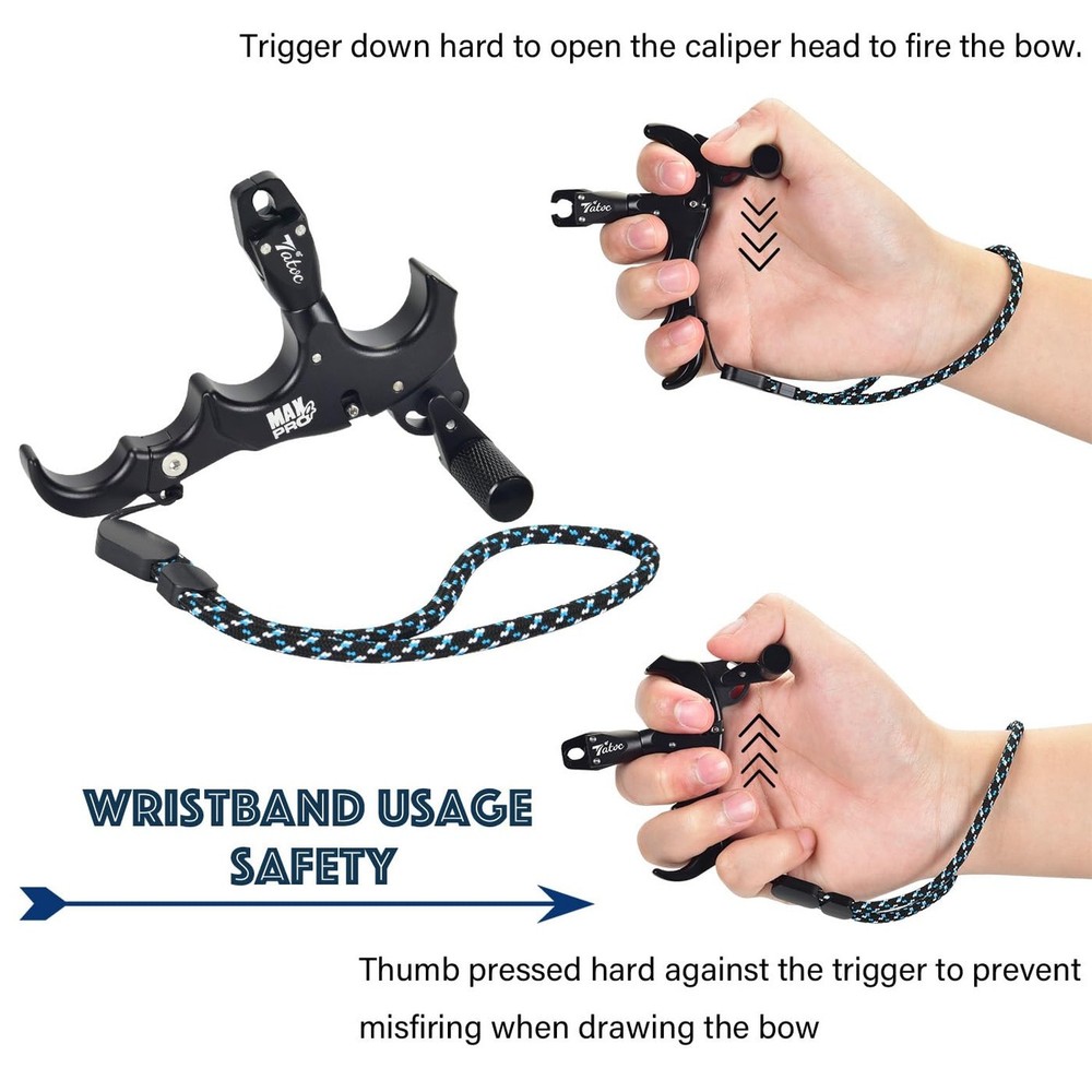 Bow Release Thumb Archery 360° Rotatable Thumb Release for Compound Bow 3/4