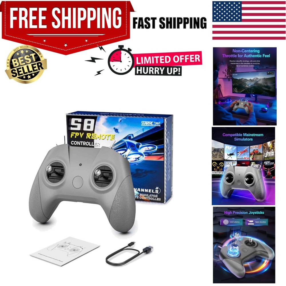 S8 Pro Drone Simulator Controller for FPV Beginner Pilots Training, 8 Channel...