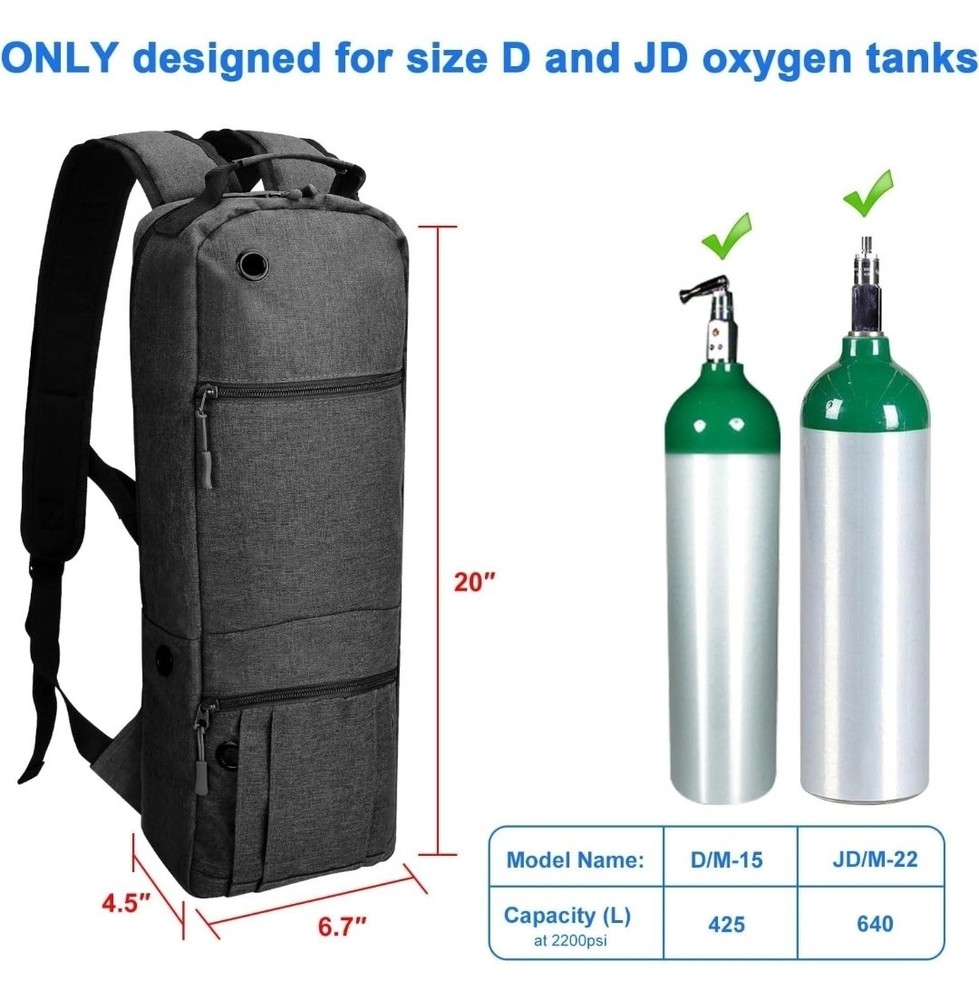 Oxygen Tank Backpack Respondo Portable Oxygen Backpack for D/M15 JD/M22 Cylinder