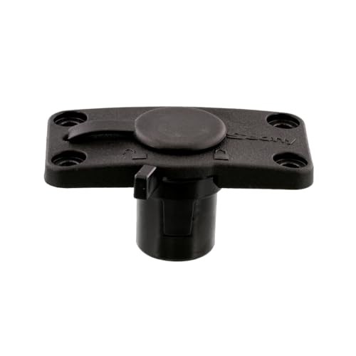 Scotty #244L-BK Locking Flush Deck Mount w/ Rain Cap (Black)
