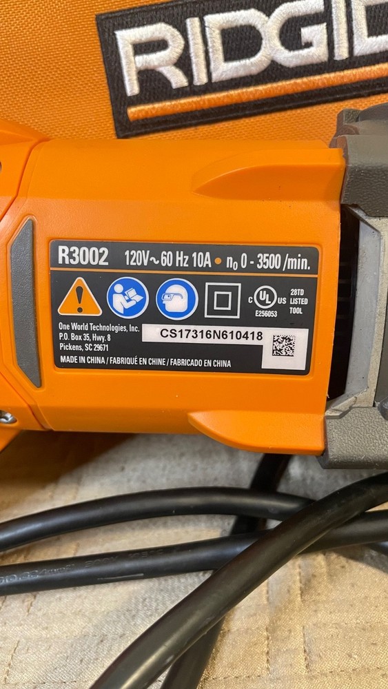 Rigid Fuego saws-all, model R3002
