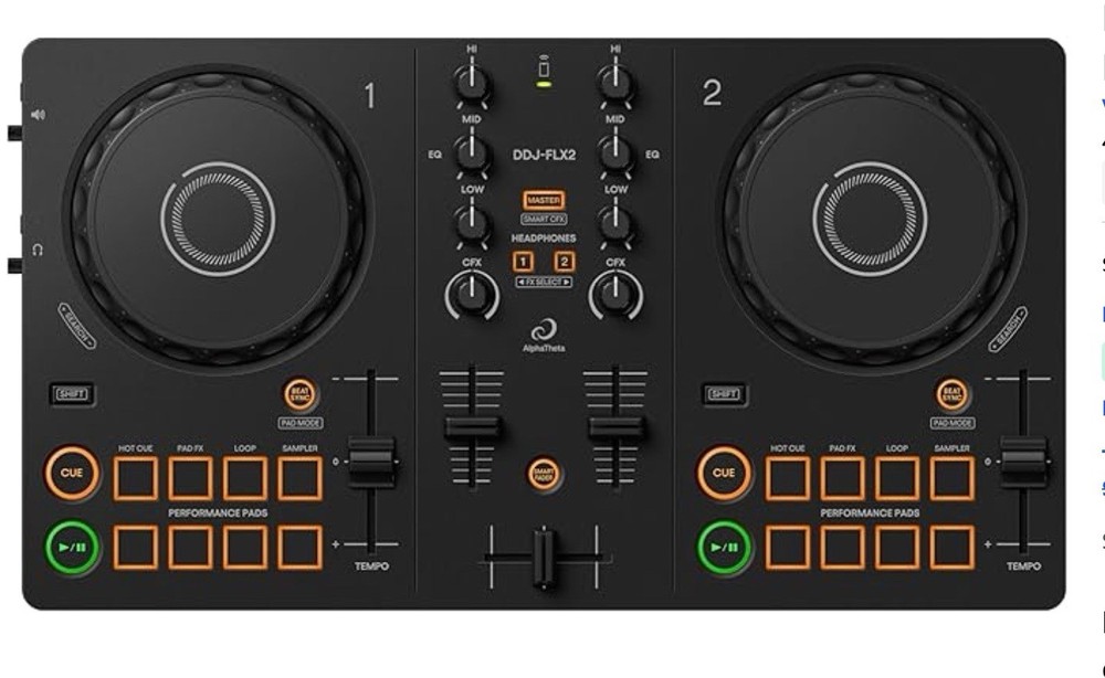 AlphaTheta DDJ-FLX2 Compact 2-Channel DJ Controller -OPEN BOX- Never Used