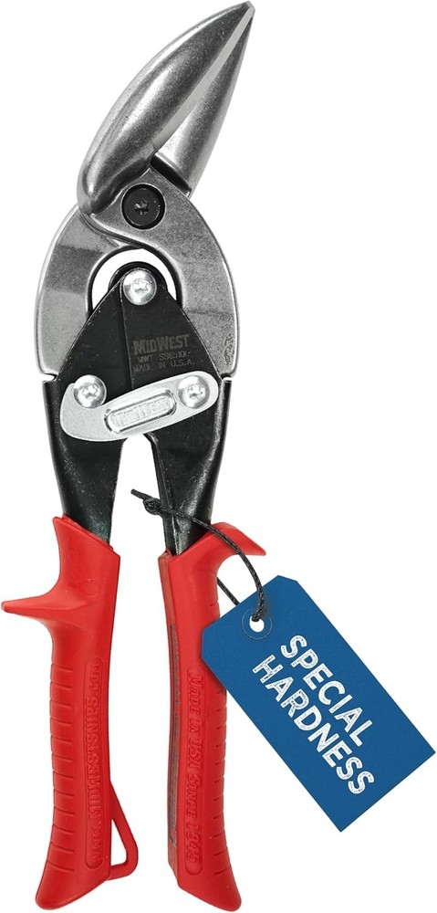 MIDWEST Special Hardness Aviation Snip - Left Cut Offset Left,
