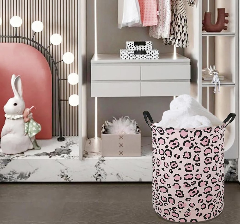 HUAYEE Round Laundry Hamper Storage Basket Fabric Material Storage Hamper Org...