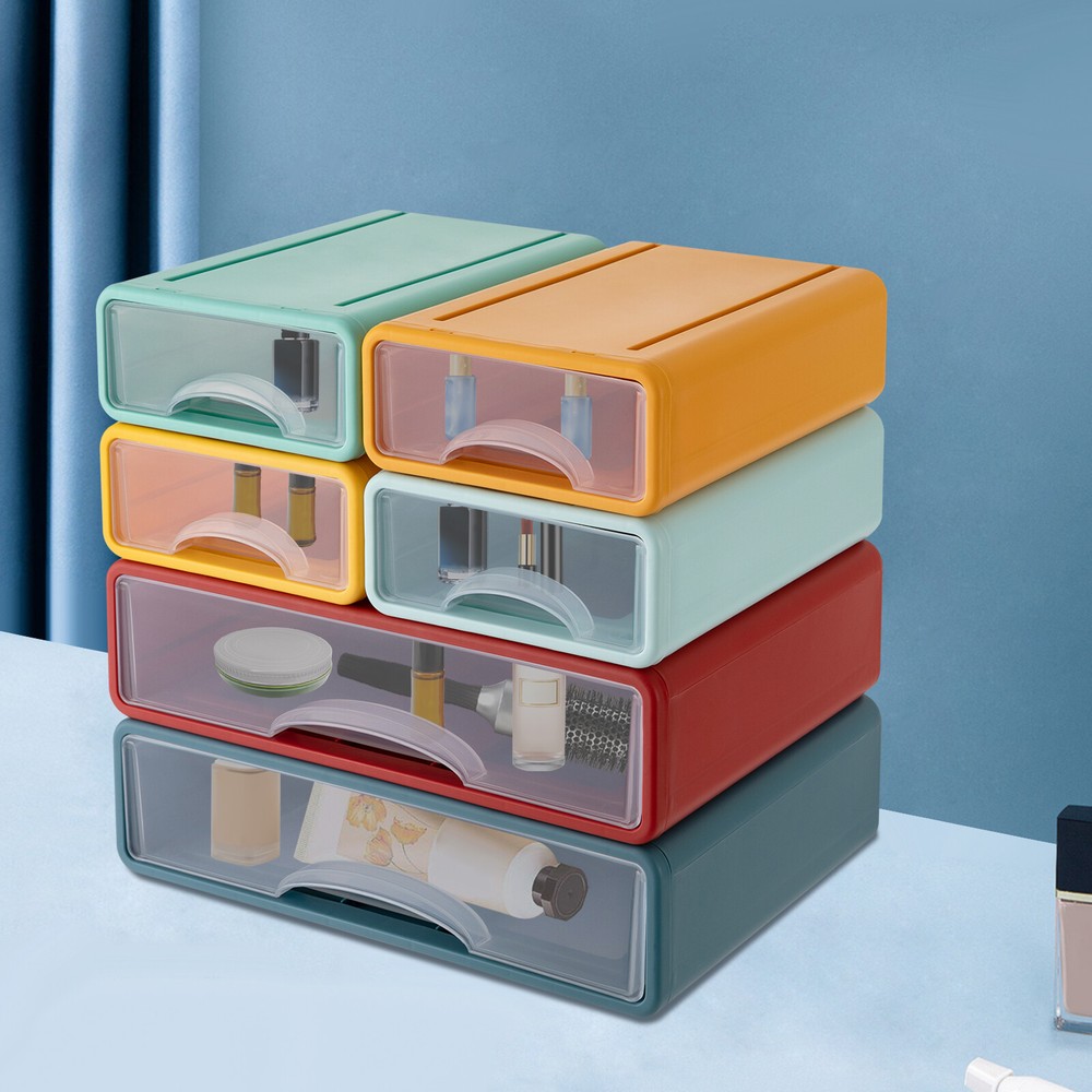 Desktop Drawer Organizer with 6 Stackable Drawers for Home & Office