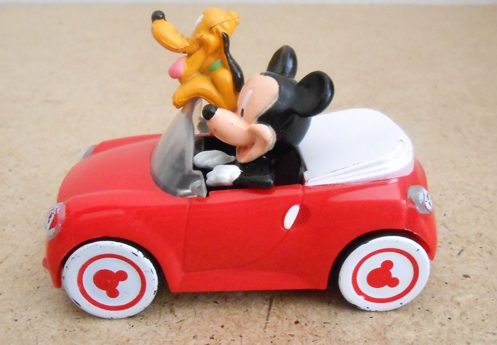 Mickey and Pluto Red Car Plastic Toy