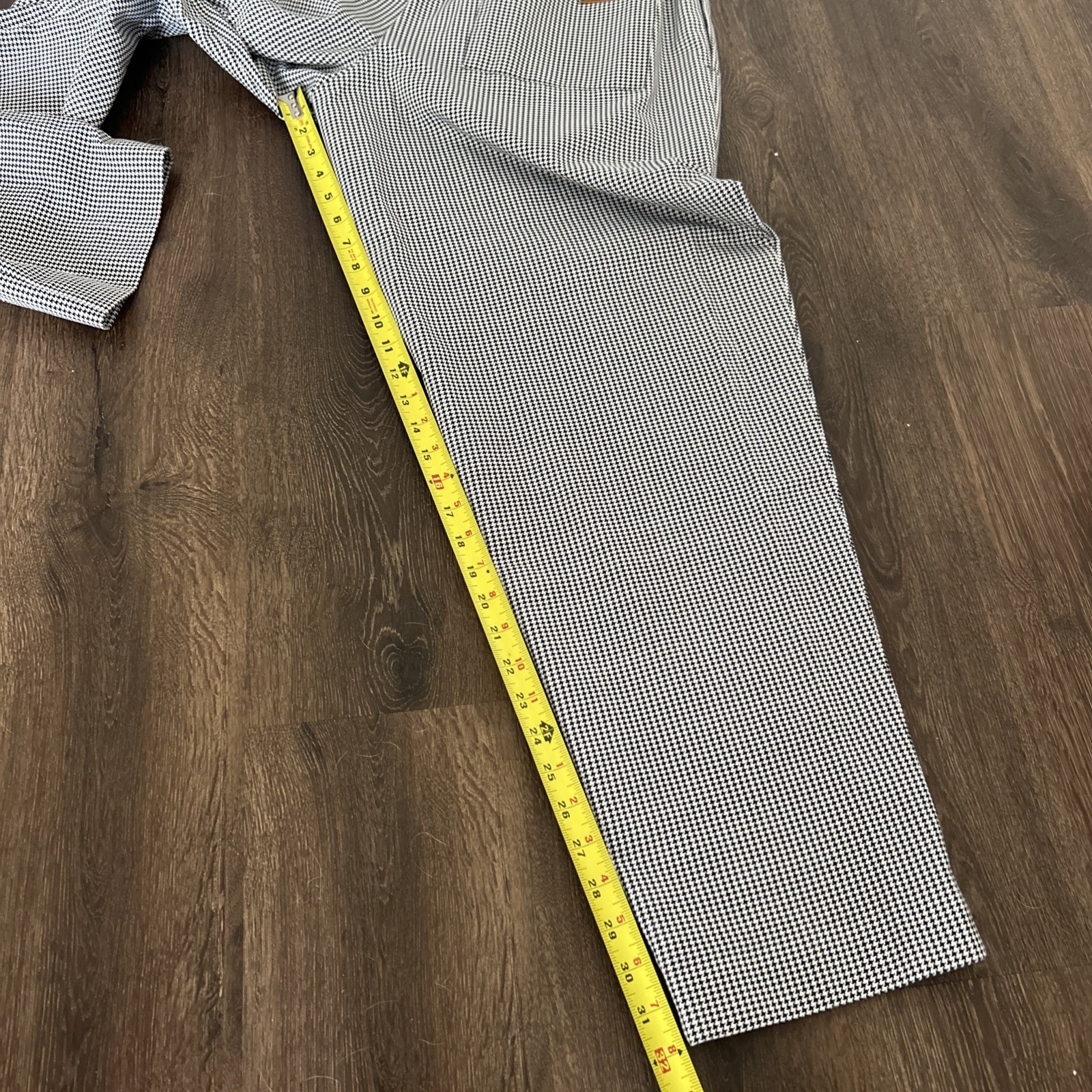 Happy Chef Utility Pants Black White Houndstooth Sz Medium Pockets Classic MINT