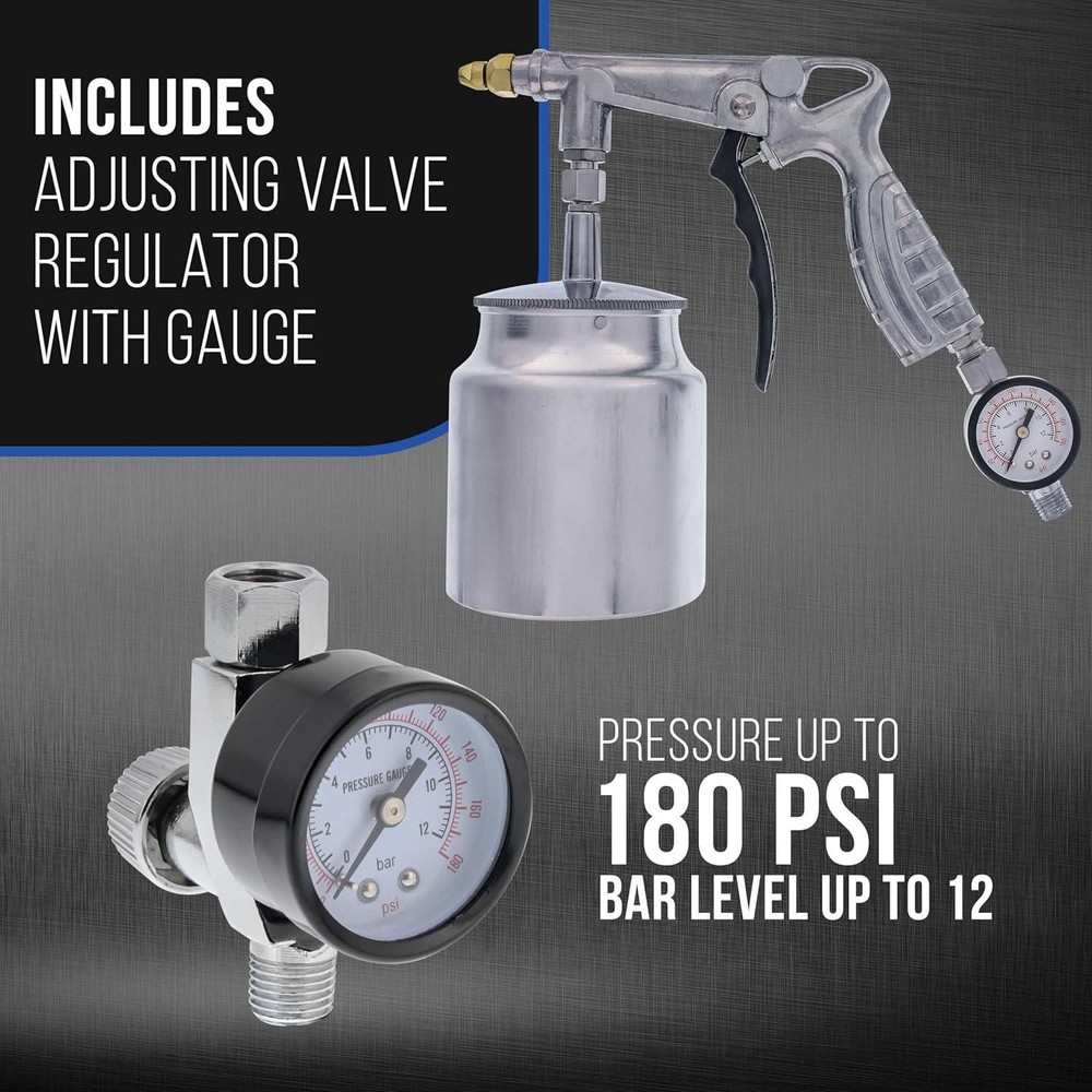Master Elite Air Rust Proofing and Undercoating Gun with Gauge & Suction Feed Cu