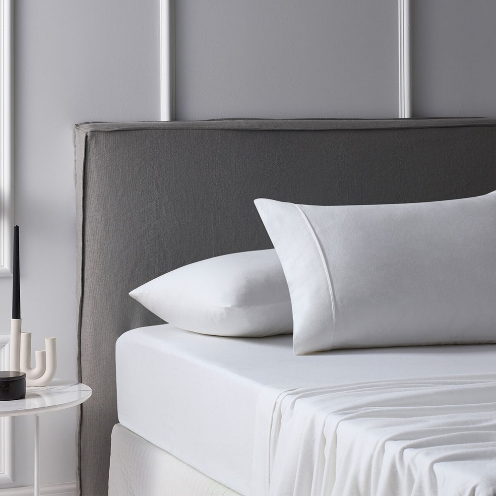 Cotton Flannelette Sheet Set 40cm Wall White by Accessorize