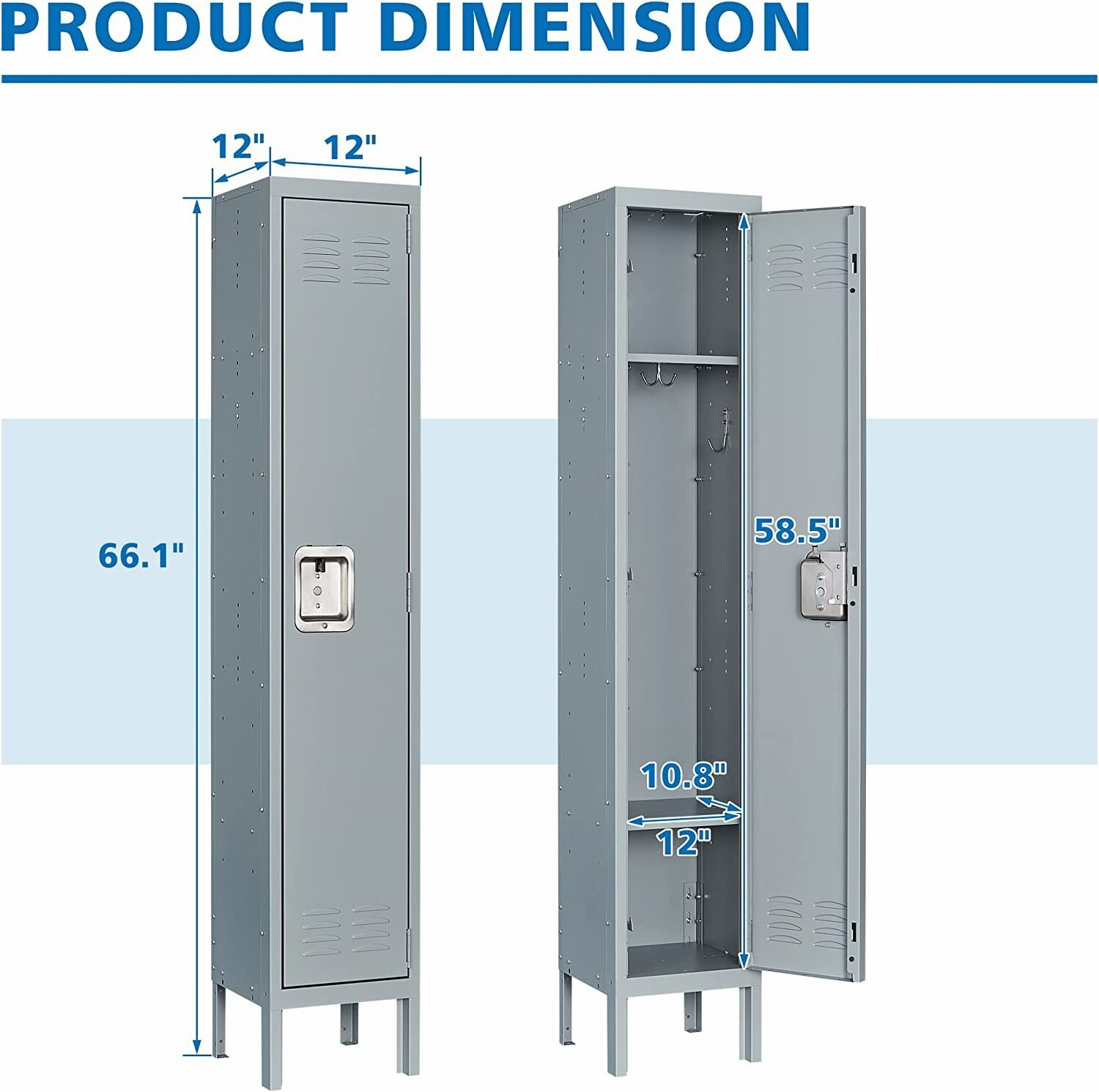 Metal Lockers Storage Cabinet w/Lock Door for Office School Gym Hotel Employees