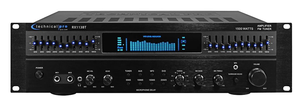 Technical Pro Home Karaoke Machine System+(4) 5.25" White Wall Mount Speakers