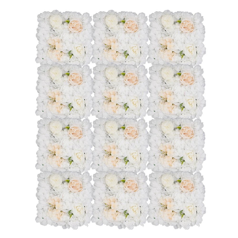 Artificial Flower Wall Panels, Artificial Flower Wall Backdrop, 12PCS Panels