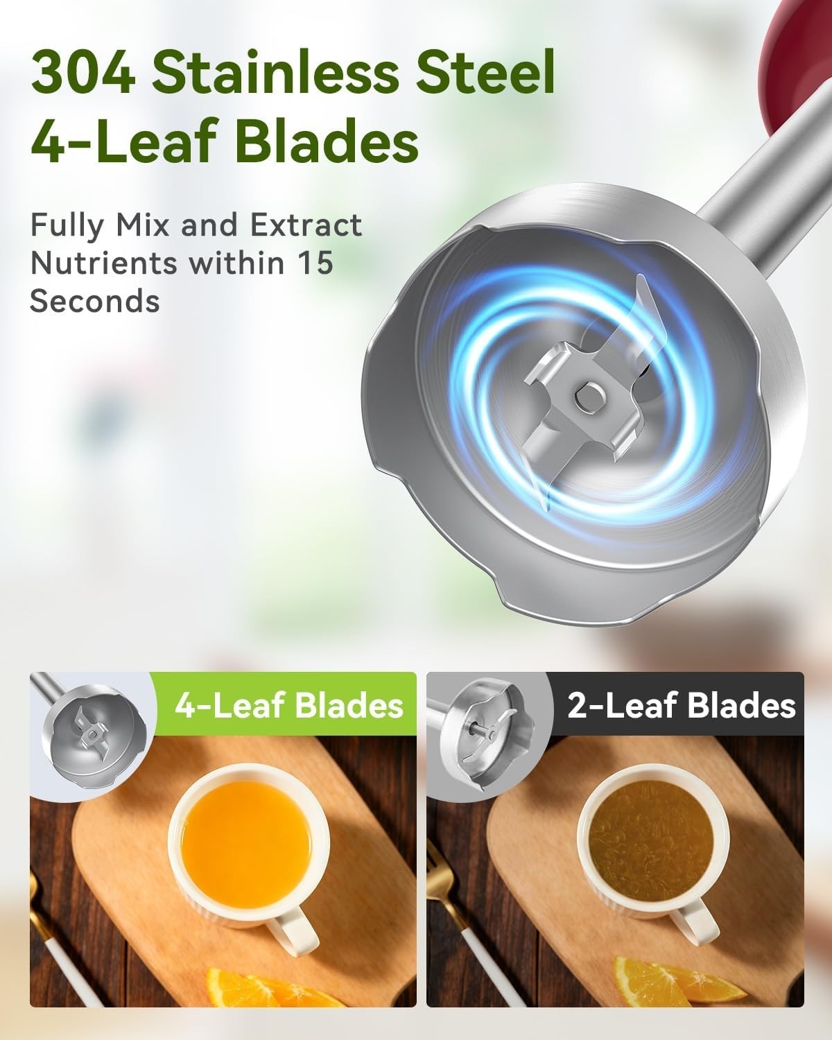 1000W Hand Blender - 12-Speed Kitchen Tool with Versatile Attachments