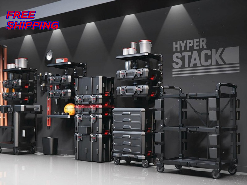 Stackable Toolbox Heavy Duty 3 Piece Modular Rolling System Equipment Storage