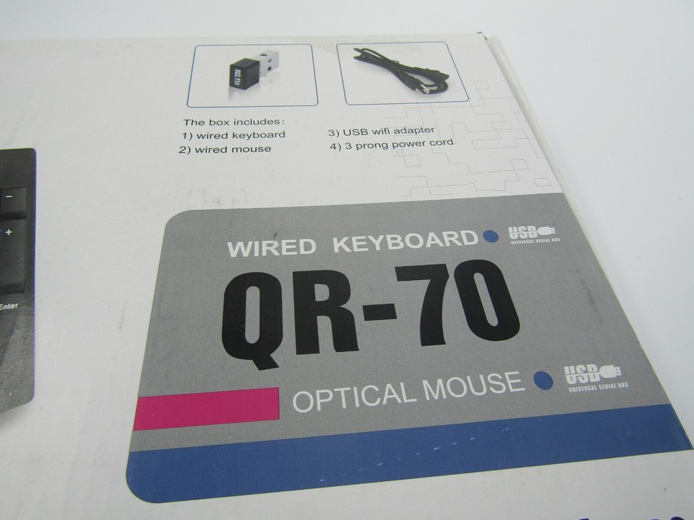 QR-70 Wired Keyboard & USB Optical Mouse
