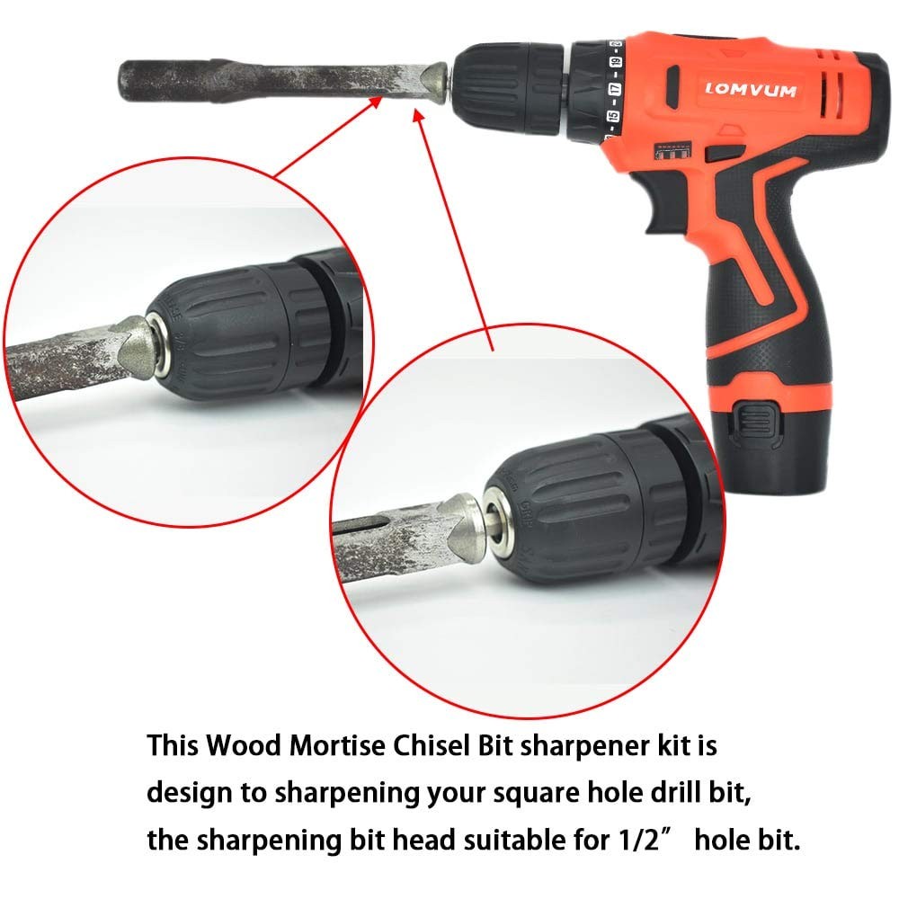 Woodworking Square Hole Drill Bit Sharpener Mortise Chisel Sharpening