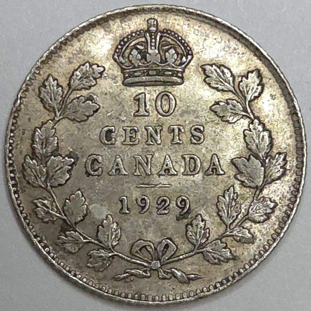 1929 Canada Silver 10 Cents - Better Grade (Lot#1)