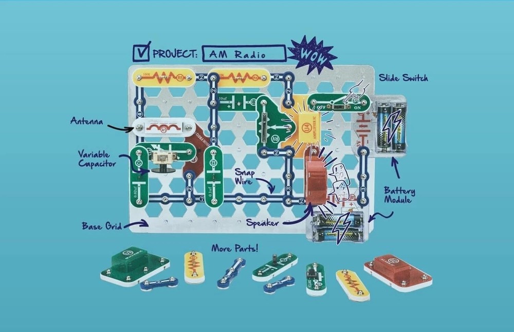 Over 300 STEM Projects Classic Electronics Kit for Kids 8+ - No Tools Required!-