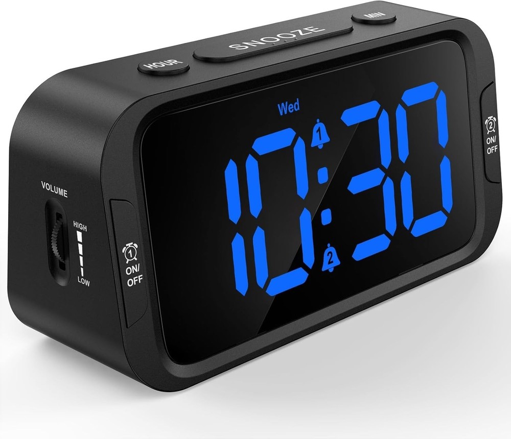 User-Friendly Digital Alarm Clock - Adjustable Volume & Dual Alarm Functionality