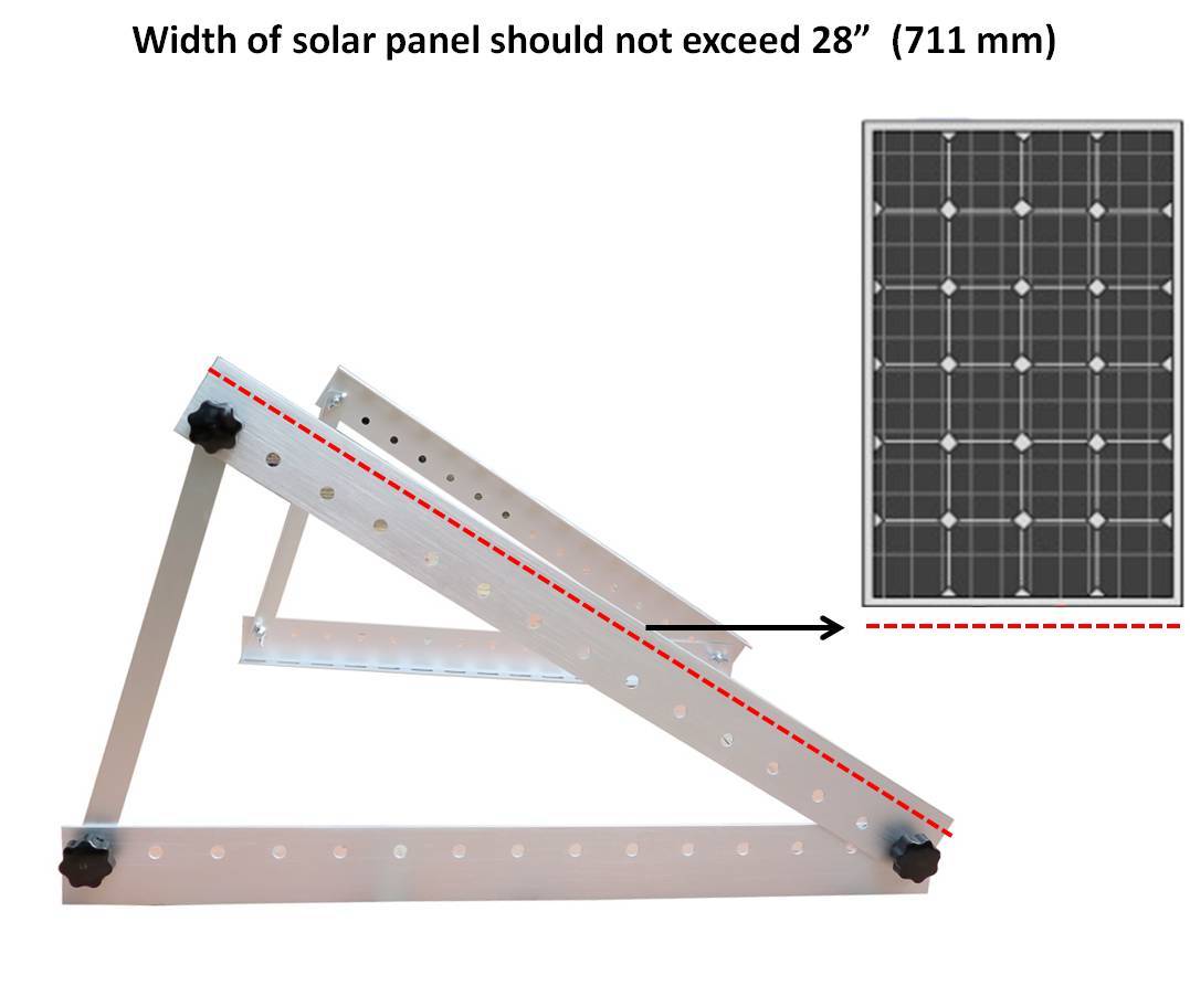 Adjustable Solar Panel Mount Mounting Rack Bracket -- Boat, RV, Roof Off Grid