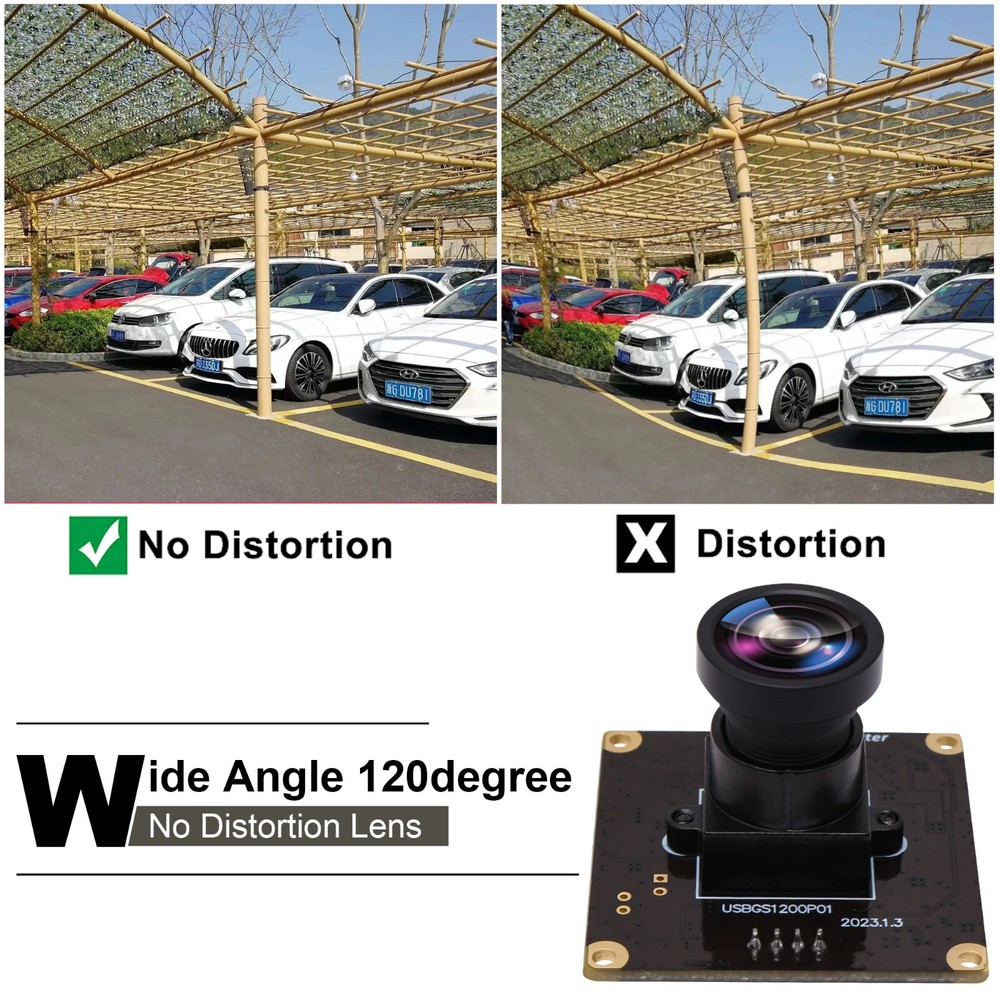 ELP 2.3MP Global Shutter High Speed No Distortion Wide Angle USB Camera Module