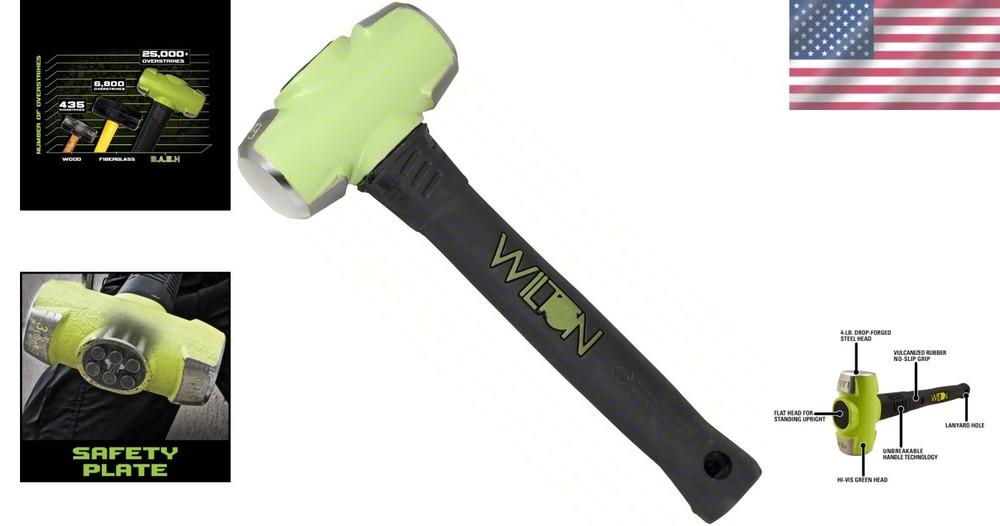B.A.S.H 12" Sledge Hammer, 4 Lb Head