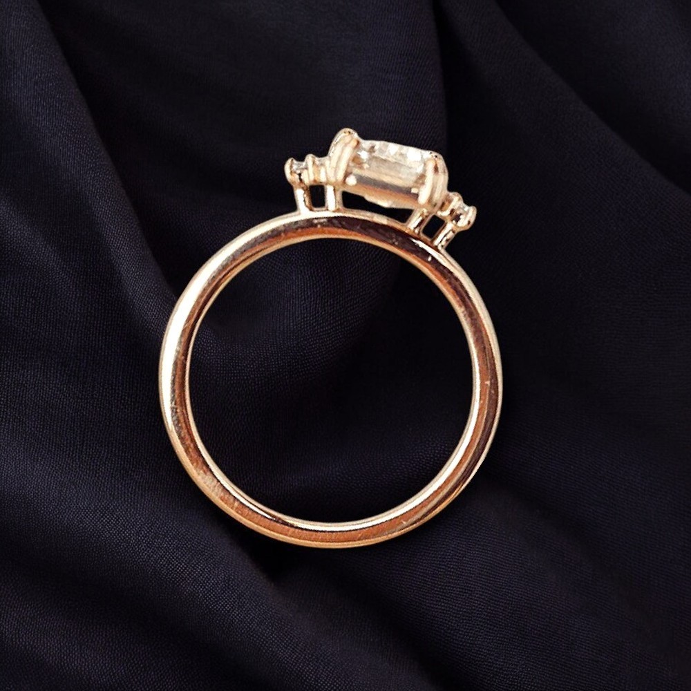 14k Yellow Gold Setting Ring Emerald 0.2 Carat Diamond Solid Semi Mount