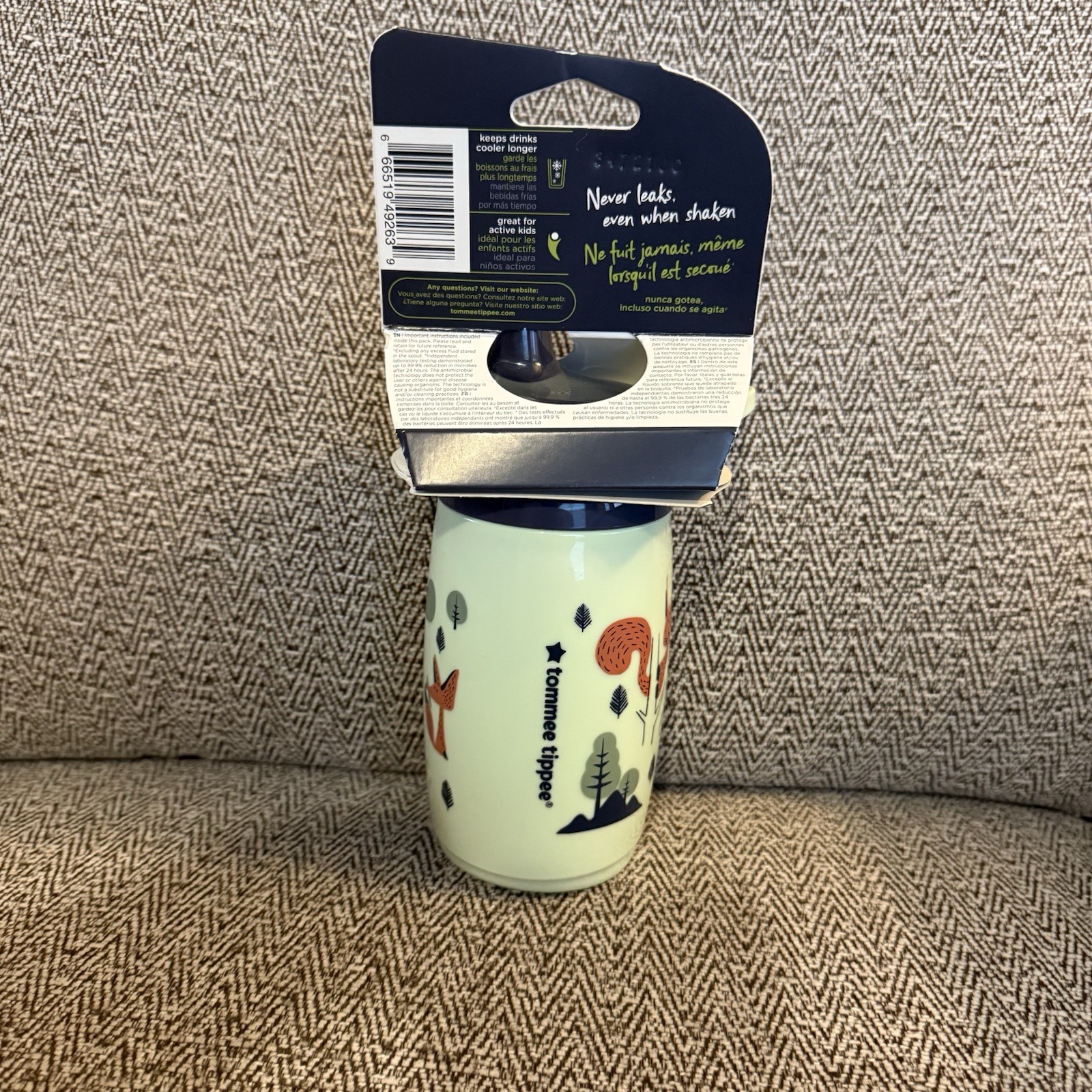 Tommee Tippee Insulated Straw Sippy Cup, 9oz., 12M+, Leak & Shake Proof Bottle