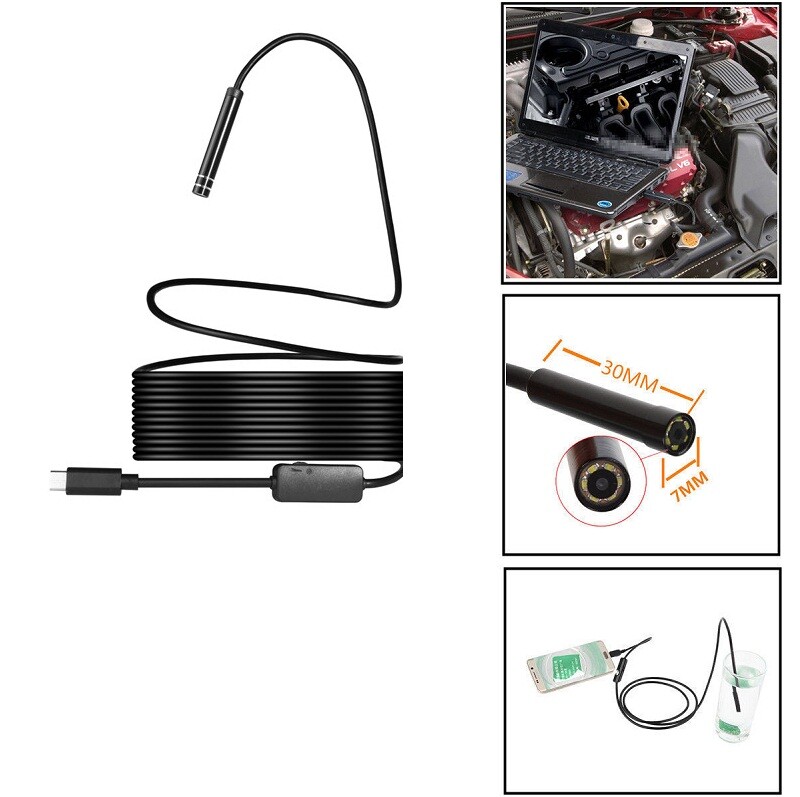 3in1 Borescope Endoscope 6LED Inspection Scope Camera For Android Cell Phone/PC