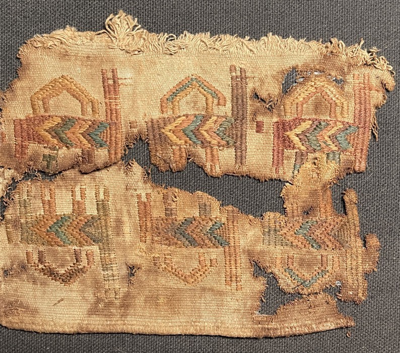 PRE-COLUMBIAN PERU TEXTILE FRAGMENT FRAMED