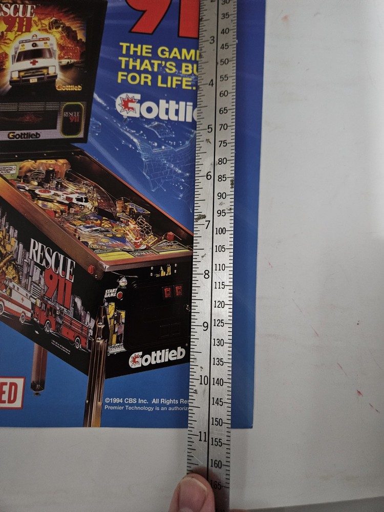 Rescue 911 Pinball Machine Ad Original