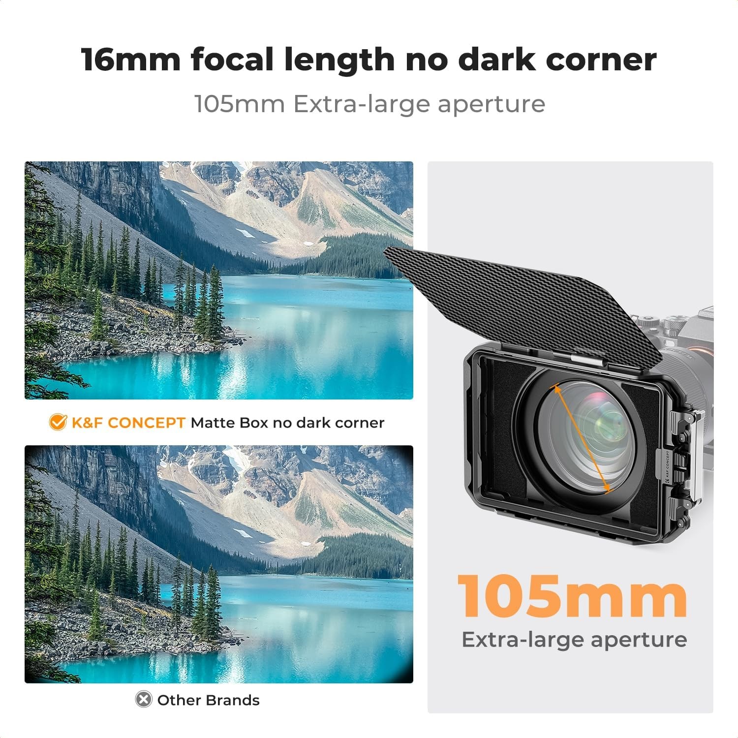 K&F Concept Mini Matte Box DSLR Mattebox for 67/72/77/82/95mm 4x5.65 Lens Filter