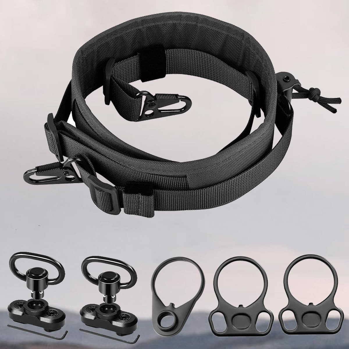 Two Point Traditional Sling 2 Rifle with Swivel Mount Quick Black