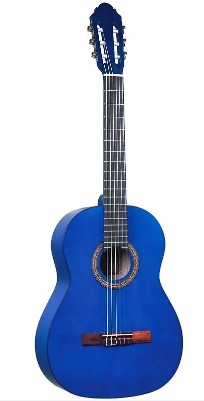Lucida LG-400 Student Classical Nylon String Acoustic Guitar, Matte Blue