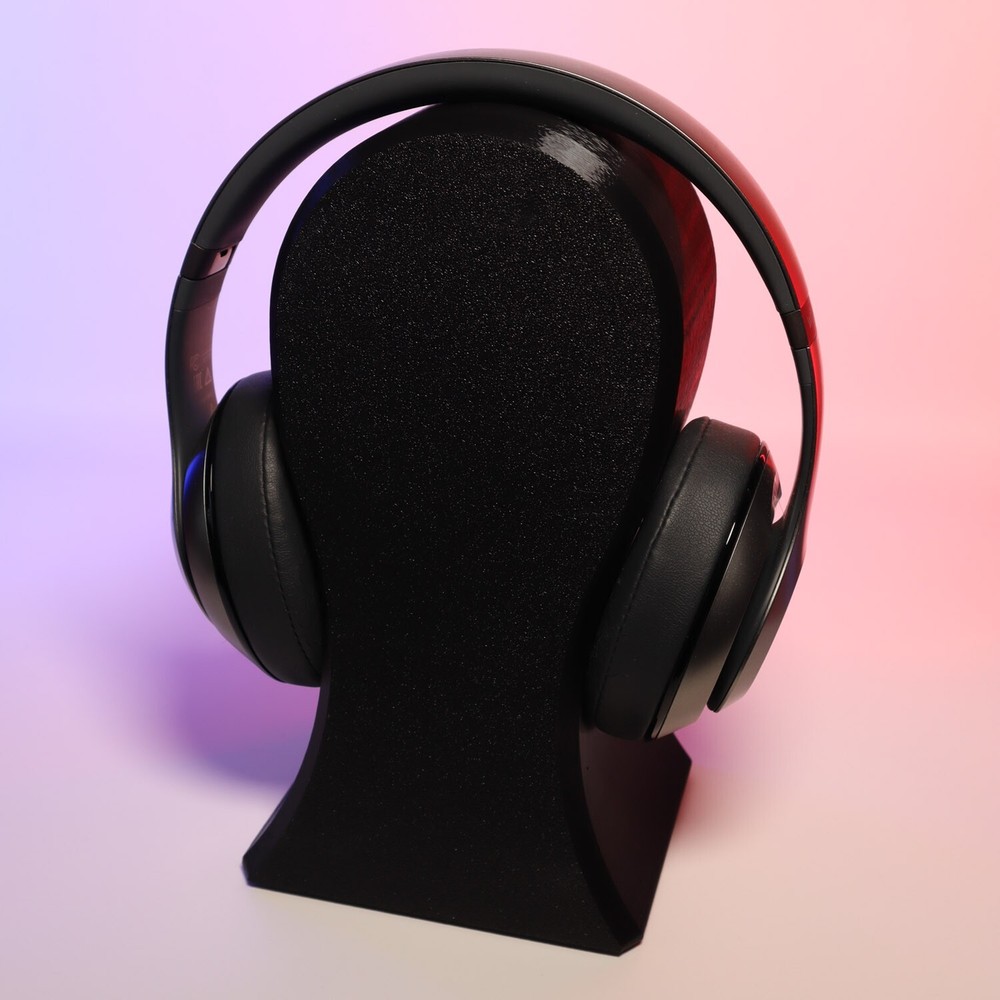 Headphone Stand with Storage Compartment, Black, Dual-Level Design