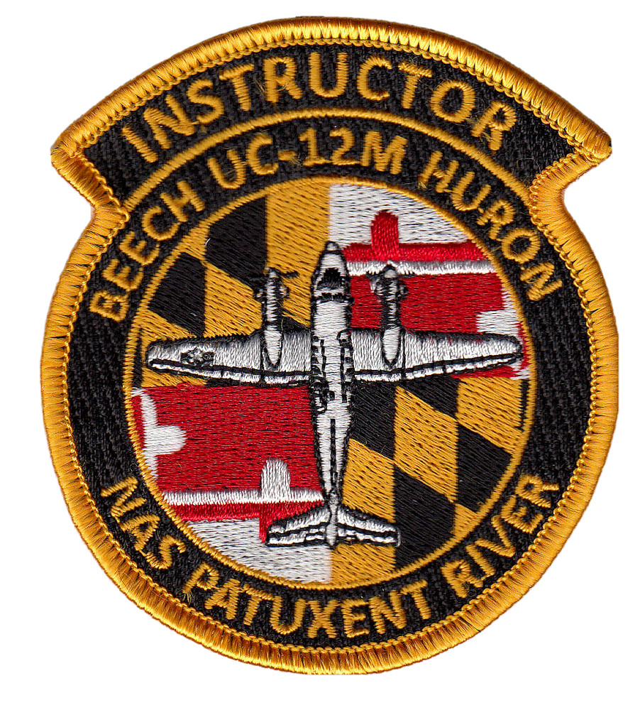 NAS PATUXENT RIVER BEECH UC-12M HURON INSTRUCTOR SHOULDER PATCH